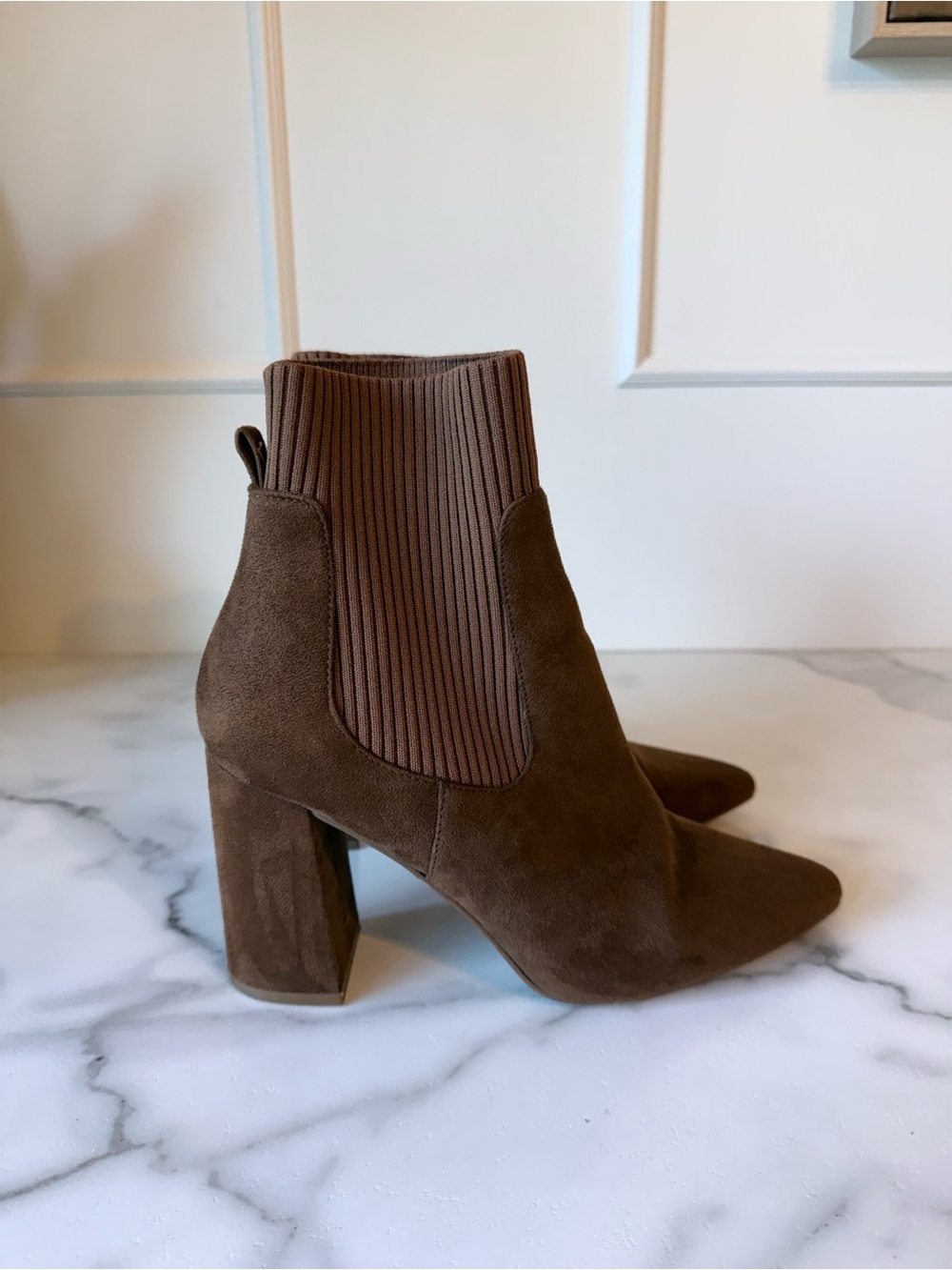 Steve Madden Revenge Boot Brown Suede Clean Girl Business Casual size 8.5